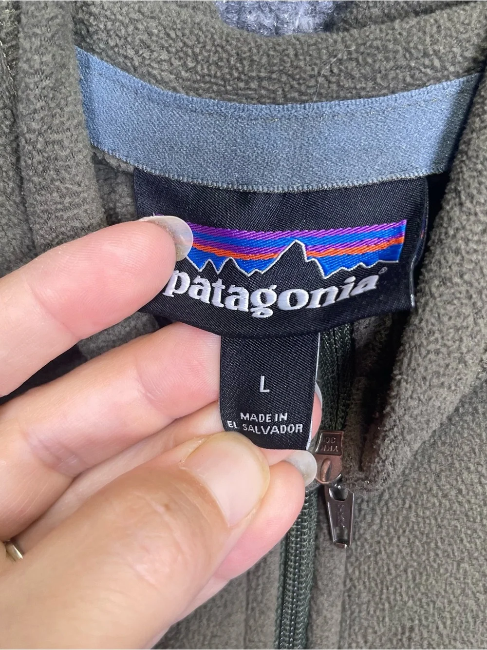 Patagonia Mens Large Fleece Quarter Zip Pullover Sweater Olive Green Gorpcore